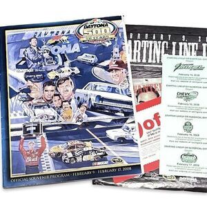 2008 50th Nascar Daytona 500 Program Book Ads Dust Cover Racing